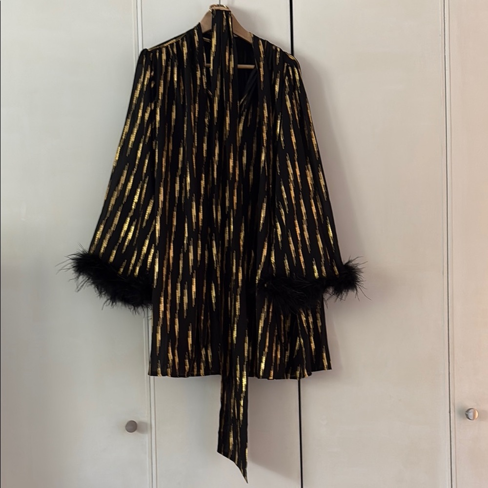 Elegant Black and Gold Women's Dress